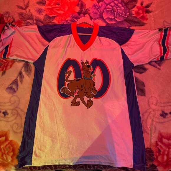 Vintage 90s Universal Studios Scooby Doo AOP Football Jersey (XL-2XL) - Picture 1 of 14